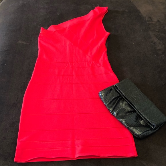 Baby Fat Dresses & Skirts - Red Baby Fat One Shoulder Bodycon Dress, Sz XL